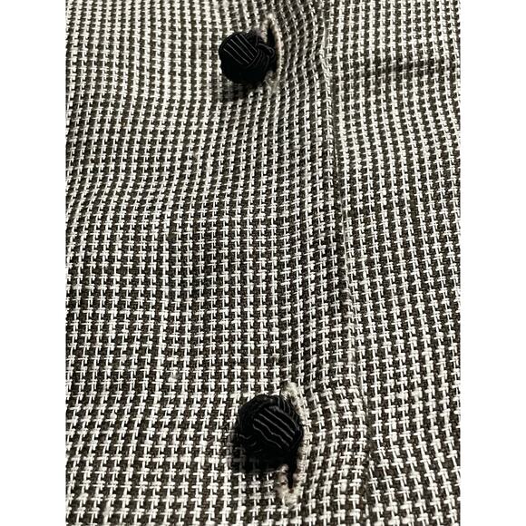 Connie Roberson Linen Plaid Button Up Shirt Womens Size XS USA Made White Brown - Picture 9 of 9